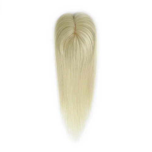platinum blonde hair topper 3x5 silk base