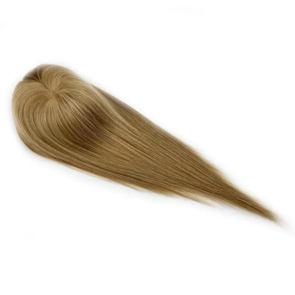 3x5 silk base luxury hair toppers brown hair with highlights