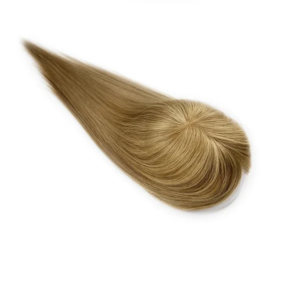 3x5 silk base luxury hair toppers brown hair with highlight