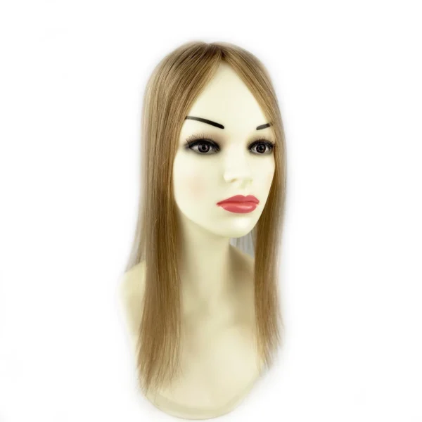 3x5 silk base luxury hair toppers brown hair with highlight