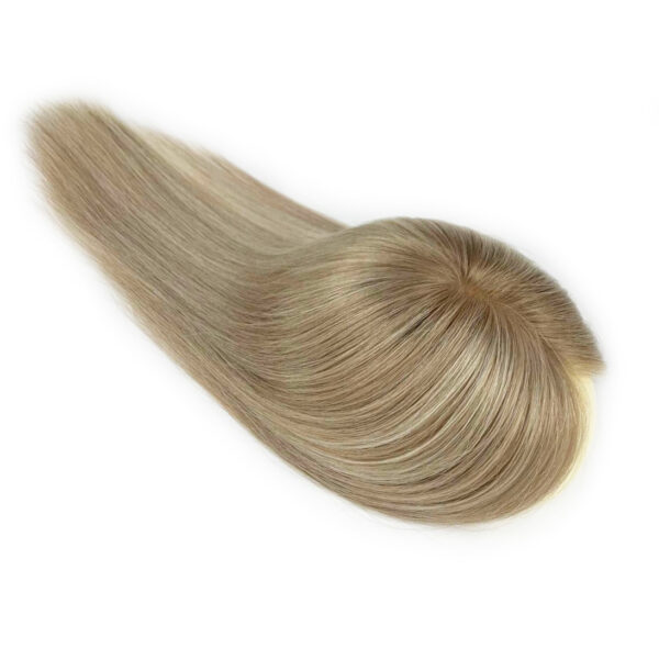 luxury hair toppers 3x5 silk base hair toppers platinum blonde highlights on blonde hair