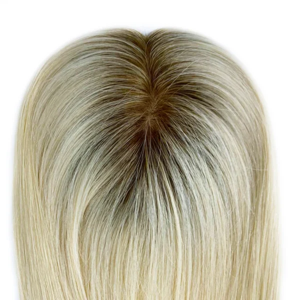 silk base blonde ombre hair topper 3x5