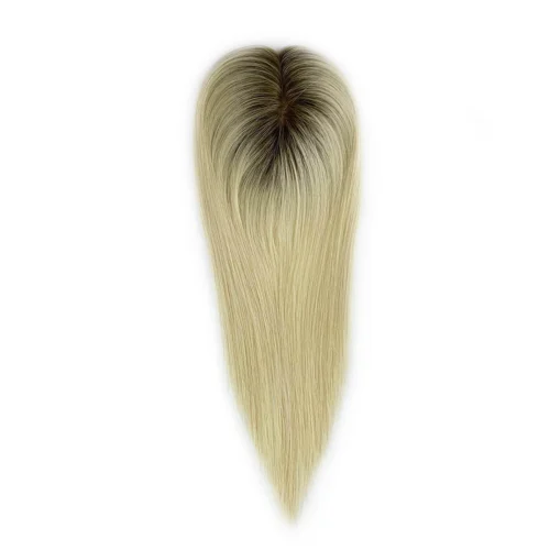3x5 silk base rooted blonde hair topper t3-60