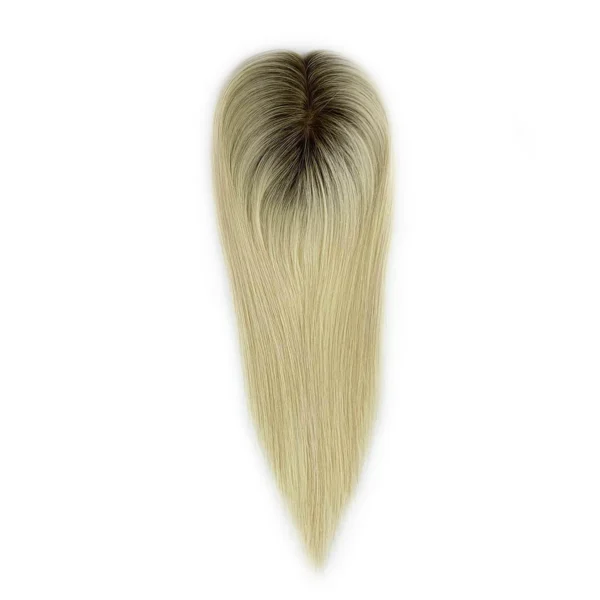 3x5 silk base rooted blonde hair topper t3-60